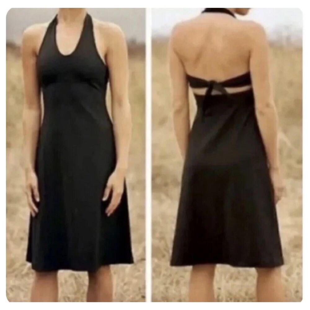 Womens Patagonia Morning Glory Halter Neck Dress Black Size S EUC!